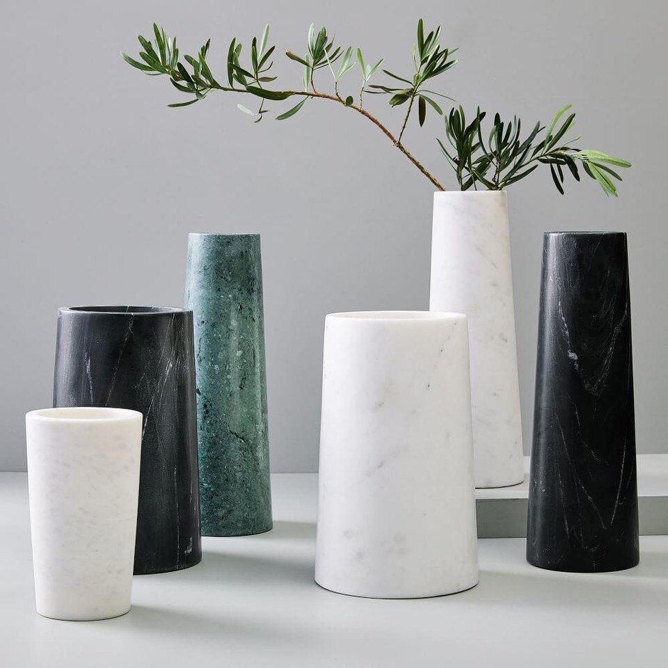 Foundations Marble Vases west elm United Kingdom